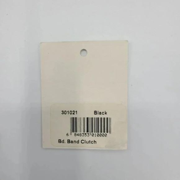 Vintage Jessica McClintock Black Satin Clutch Evening Bag Silver Beaded Accent - Picture 14 of 15